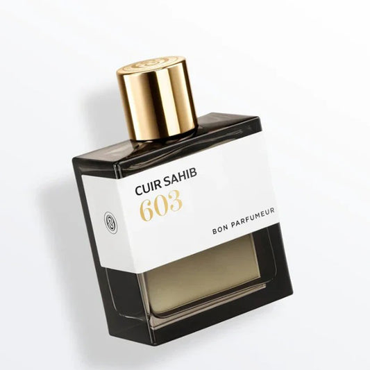 Bon Parfumeur 603 Cuir Sahib Extrait de Parfum 100ml bottle – leather and incense with cypress and tonka