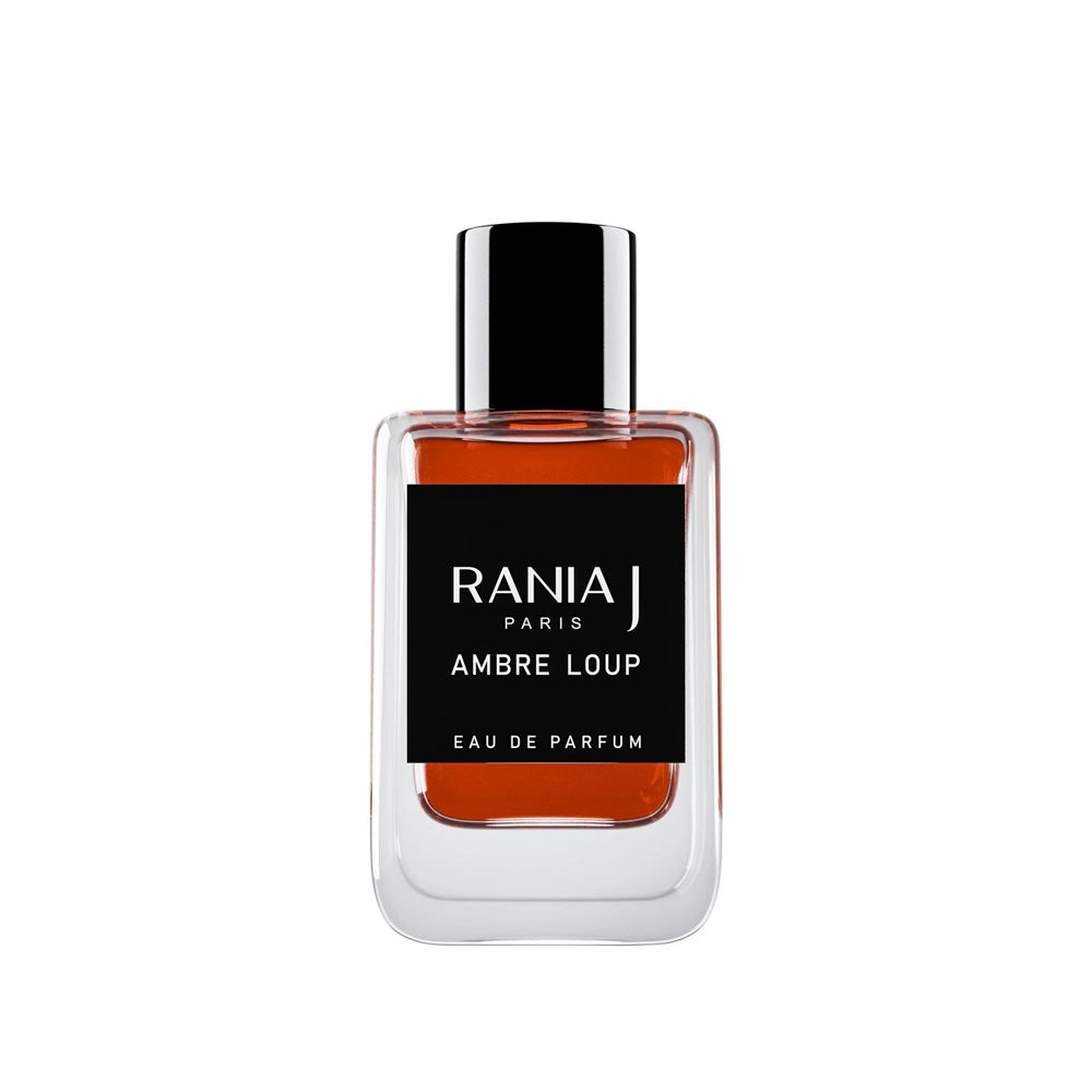 Rania J Ambre Loup perfume 50ml bottle – amber with Peru balsam, labdanum, vanilla and tonka