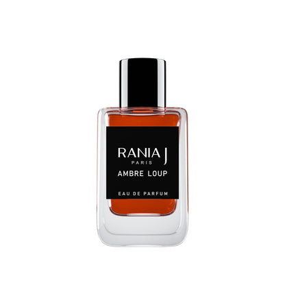 Rania J Ambre Loup perfume 50ml bottle – amber with Peru balsam, labdanum, vanilla and tonka