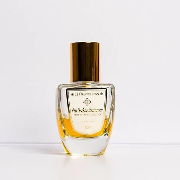 La Fleur by Livvy An Indian Summer natural Eau de Parfum bottle – jasmine, white lotus, coconut and hay