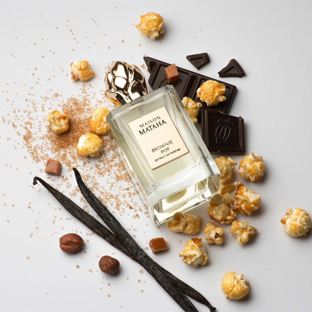 Maison Mataha Brownie Pop Extrait de Parfum 100ml bottle – chocolate brownie and caramel popcorn gourmand