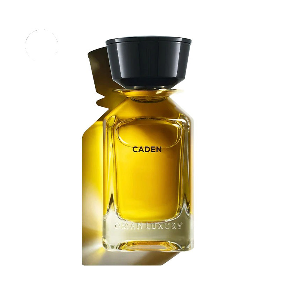 Omanluxury Caden Eau de Parfum 100ml bottle – boozy smoky vanilla with cade, suede, coffee and tonka