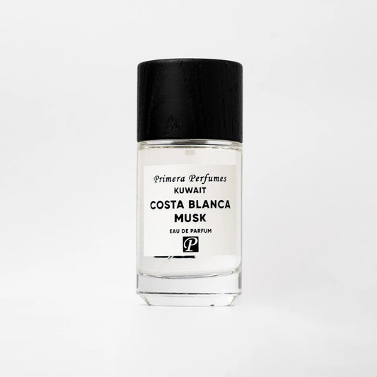 Primera Costa Blanca Musk Eau de Parfum 100ml bottle – rose, fruity patchouli, tea, amber and musk