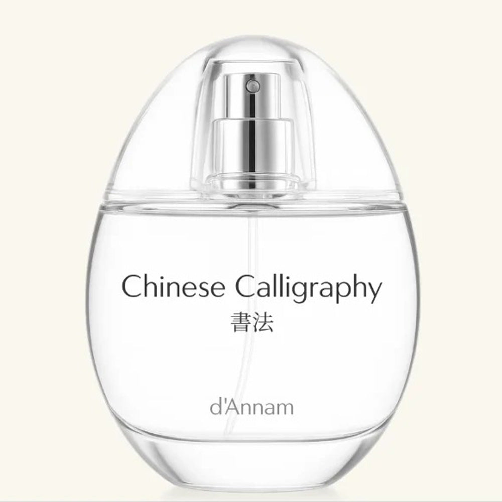 d'Annam Chinese Calligraphy perfume bottle – ink, black lacquer, paper, coffee and orchid