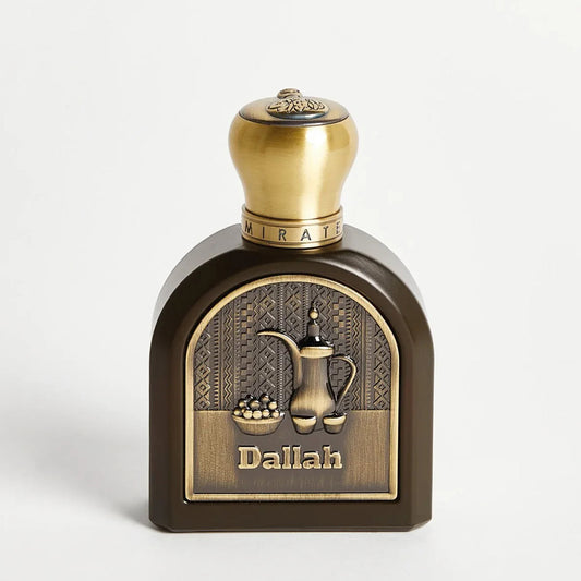 Emirates Pride Dallah perfume bottle – spicy honey leather with cardamom, violet and patchouli