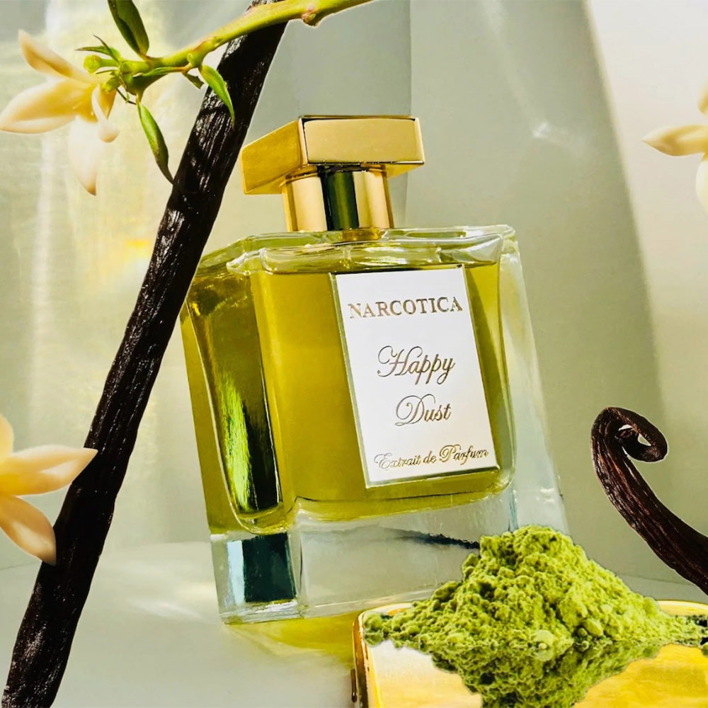 Narcotica Happy Dust Extrait de Parfum 100ml bottle – vanilla gourmand with matcha, mango and coconut water