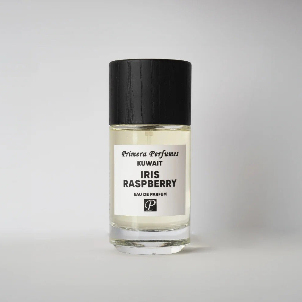 Primera Iris Raspberry Eau de Parfum 100ml bottle – powdery iris and raspberry with violet, vanilla and musk