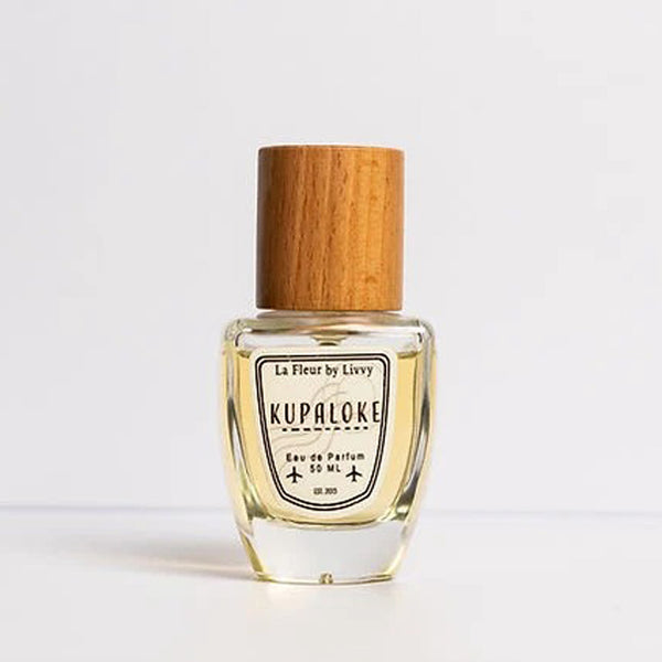 La Fleur by Livvy Kupaloke natural Eau de Parfum bottle – tropical floral with tuberose, pink guava and cacao