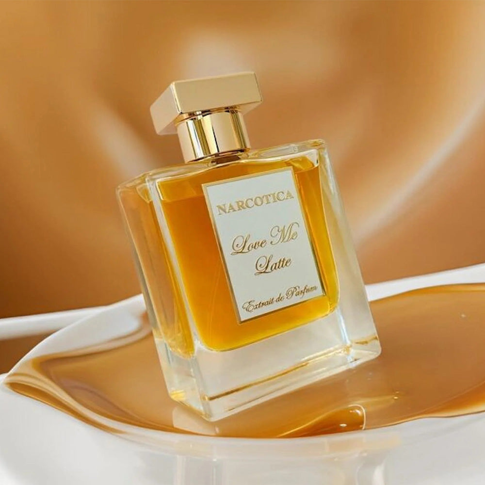 Narcotica Love Me Latte Extrait de Parfum 100ml bottle – caramel coffee gourmand with baked pear and fig