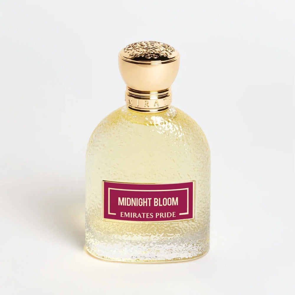 Emirates Pride Midnight Bloom (Burgundy) Eau de Parfum 100ml bottle – floral leather with orange blossom, rose and saffron