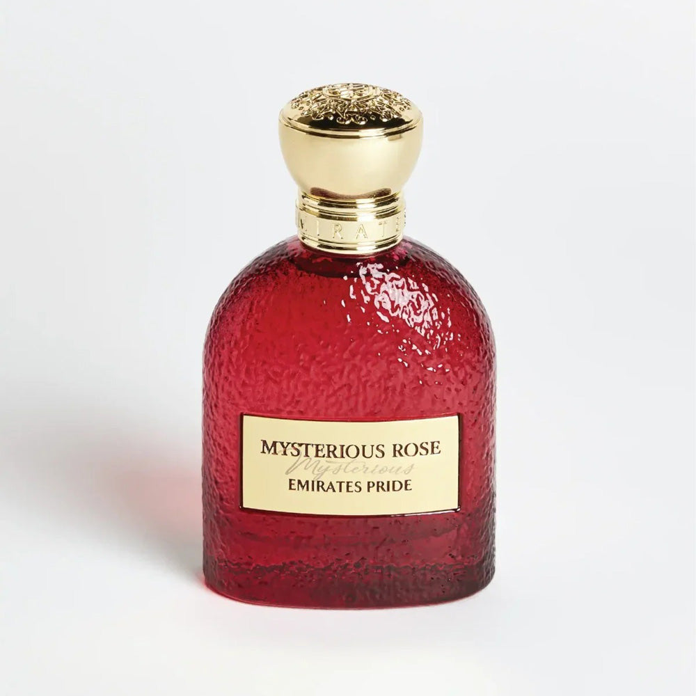 Emirates Pride Mysterious Rose Eau de Parfum 100ml bottle – floral oriental with peach, Bulgarian rose and incense