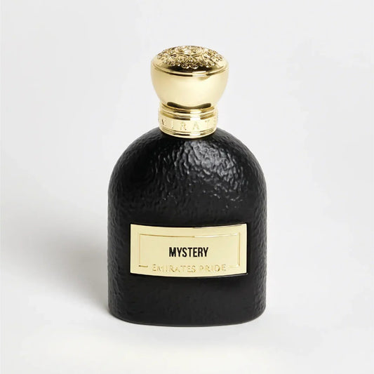 Emirates Pride Mystery Eau de Parfum 100ml bottle – saffron leather woody with Pride Wood and vetiver