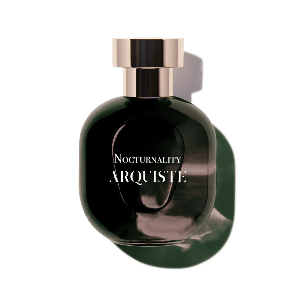 Arquiste Nocturnality perfume bottle – latex and leather with black pepper, rose, patchouli and styrax