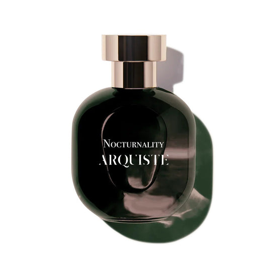 Arquiste Nocturnality perfume bottle – latex and leather with black pepper, rose, patchouli and styrax