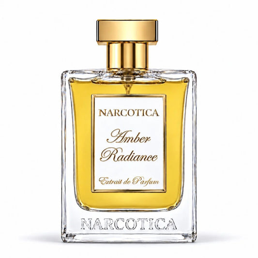 Narcotica Amber Radiance perfume 100ml bottle – sweet amber vanilla with rum, lemon and orange blossom