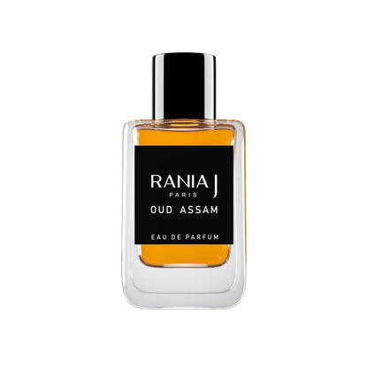 Rania J Oud Assam perfume 50ml bottle – natural oud with sweet and bitter orange