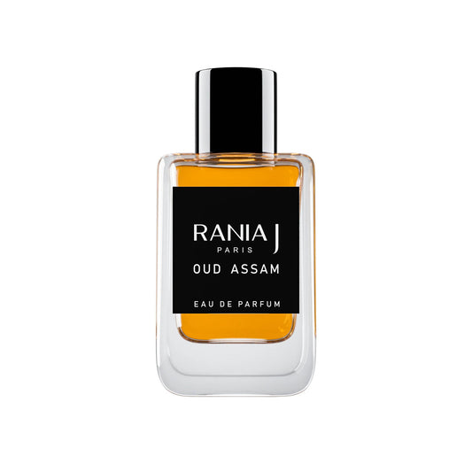 Rania J Oud Assam perfume 50ml bottle – natural oud with sweet and bitter orange