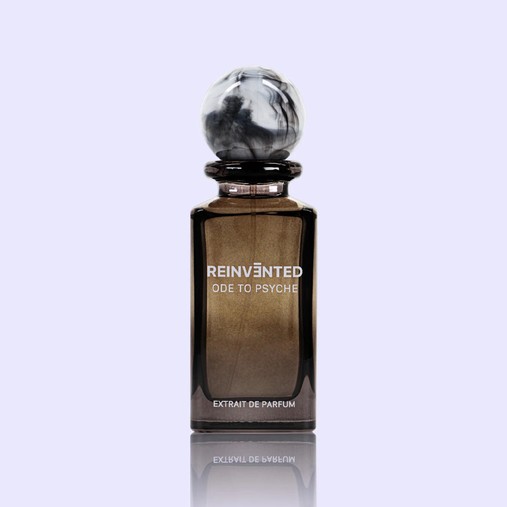 Reinvented Ode To Psyche perfume 75ml bottle – woody aromatic with geranium, juniper and cashmere wood