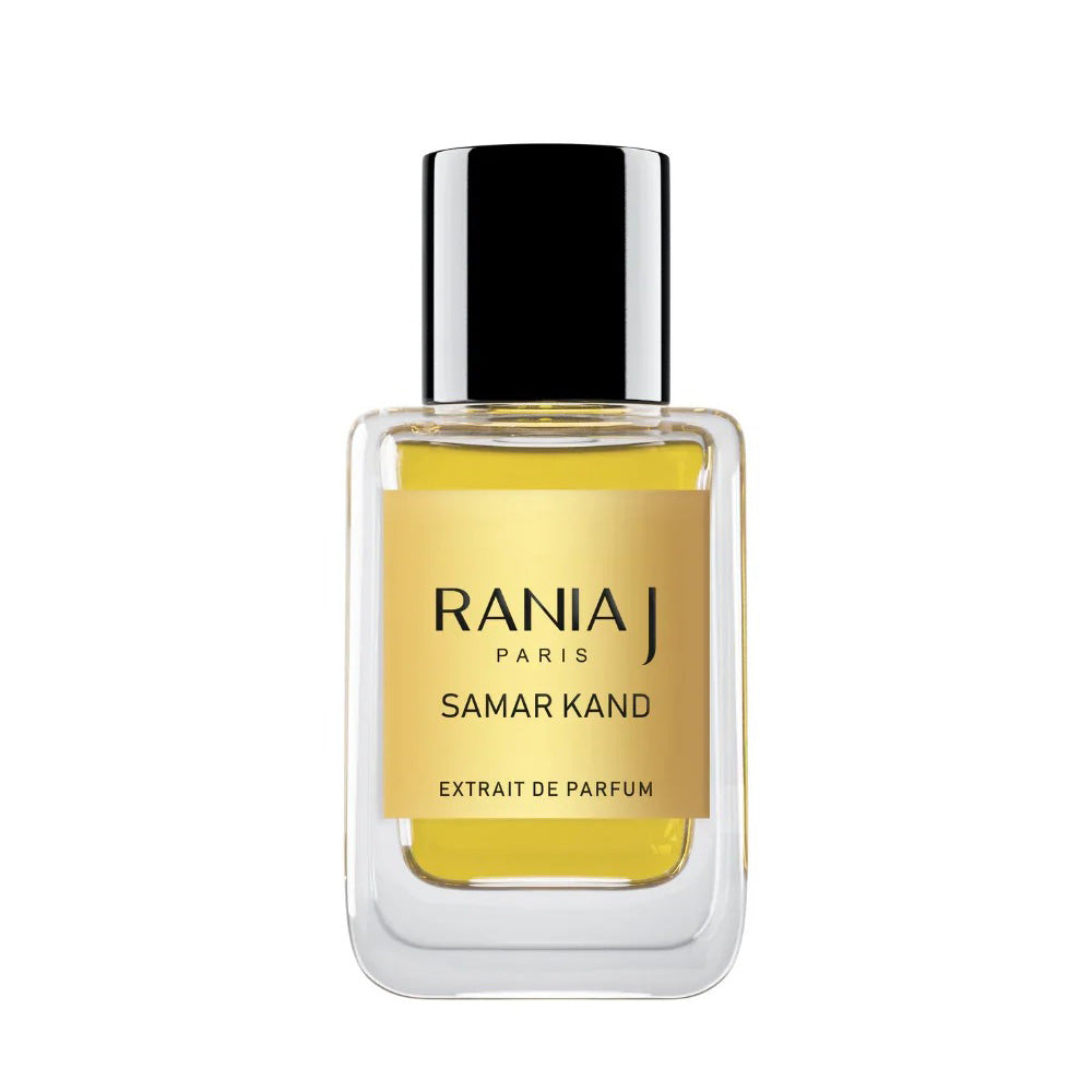 Rania J Samar Kand Extrait de Parfum 50ml bottle – amber oud with osmanthus, caramel, tonka and suede