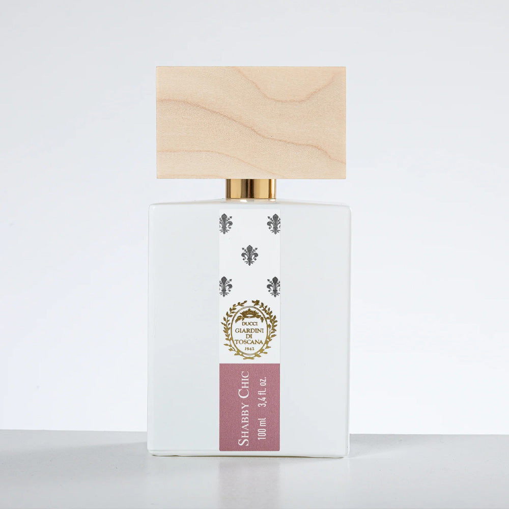 Giardini di Toscana Shabby Chic perfume 100ml bottle – floral woody with Bulgarian rose, sandalwood and cedar