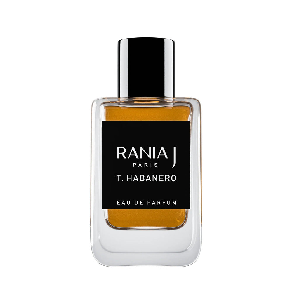 Rania J T.Habanero perfume 50ml bottle – black tobacco and oud with black pepper, cardamom, incense and leather