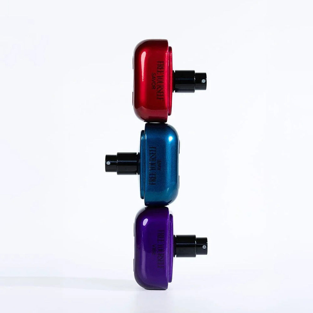 Free Yourself The Mindful Collection Set – AWE, SAVOR and VIBE refillable eau de parfum trio, unisex
