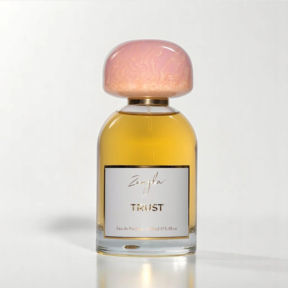 Zavyla Trust perfume bottle – smoky oud and incense with rose, raspberry, birch, benzoin and saffron