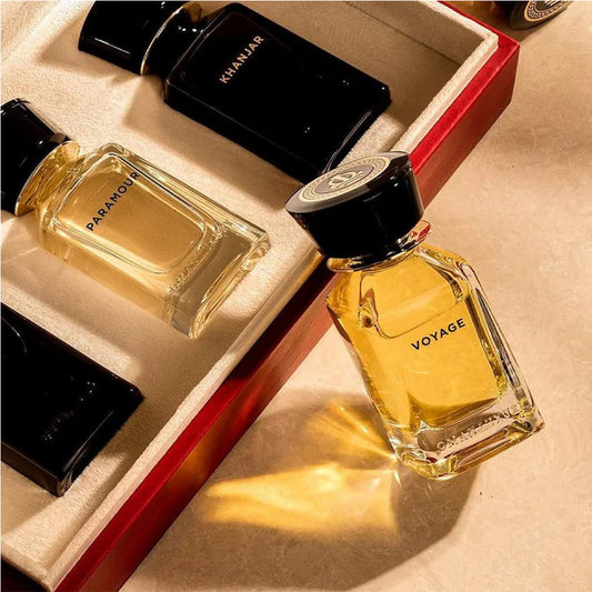 Omanluxury Voyage perfume 100ml bottle – woody spicy with pink pepper, ginger, incense and ambergris