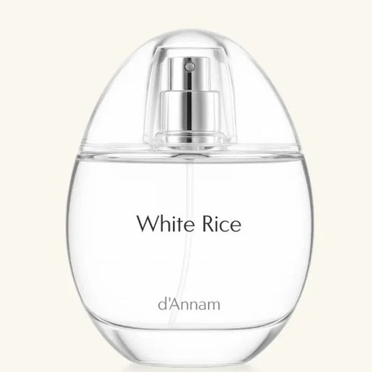 d'Annam White Rice perfume bottle – soft rice skin scent with pandan, jasmine, orris and white musk
